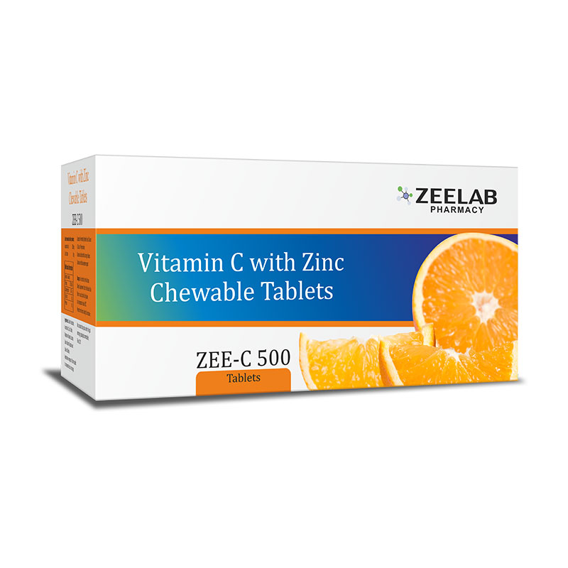 Buy Zee C 500 Tablet Online Vitamin C And Zinc Chewable Tablets Zeelab Pharmacy