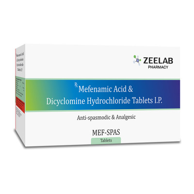 Meftal-Spas Dicyclomine 10mg & Mefenamic Acid 250mg Tablets, Blue Cross  Laboratories Ltd, Treatment: Menstrual Pain