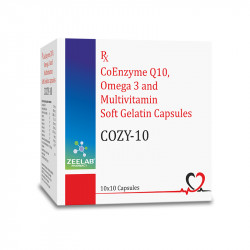 Cozy 10 Nutritional Supplement with CoEnzyme Q10 - Omega 3 and Multivitamin | Promotes Heart Health & Boosts Energy