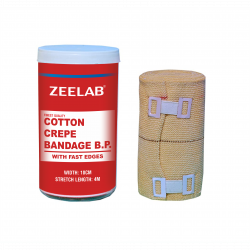 Cotton Crepe Bandage (4m x 10cm) for Muscle Support, Joint Pain Relief