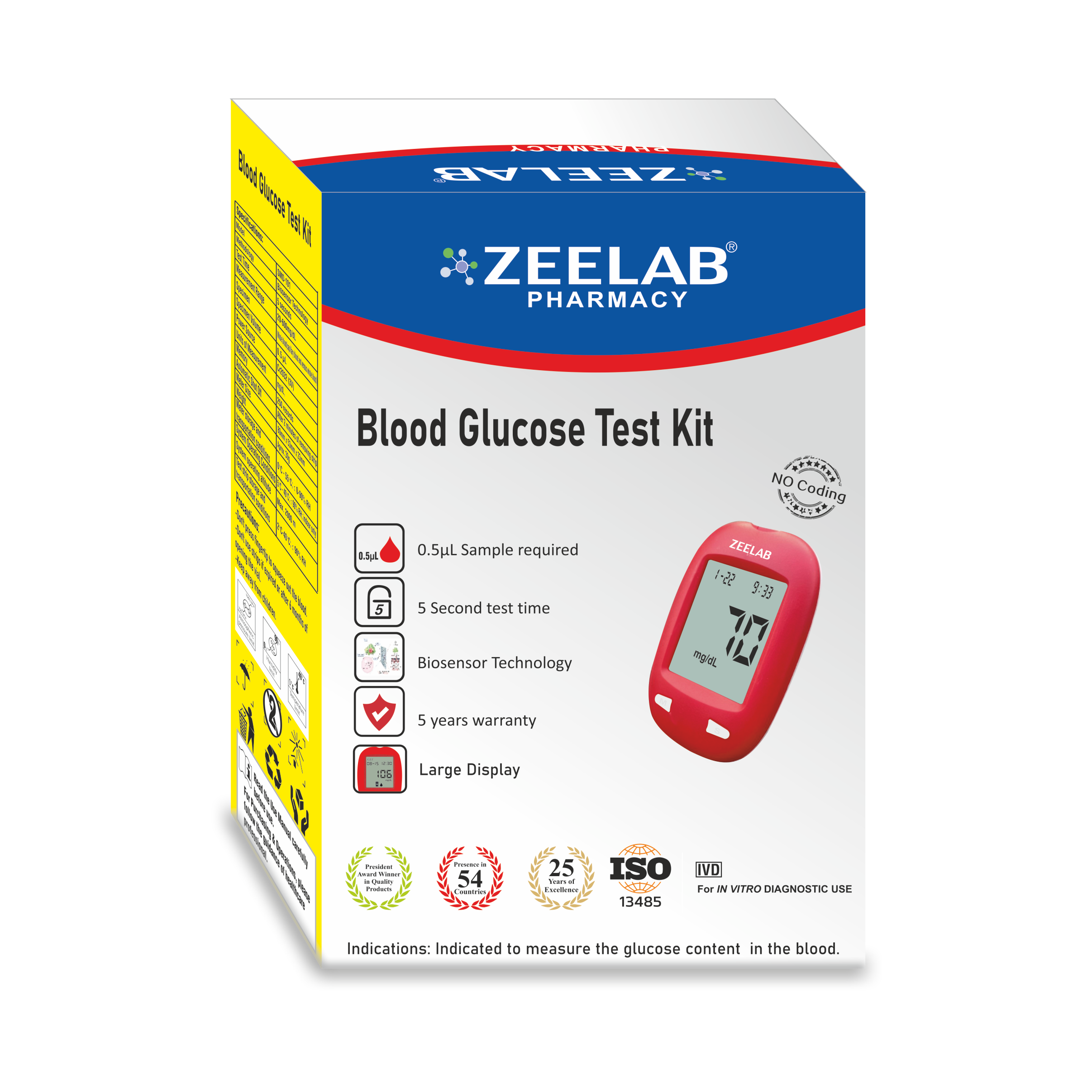 Buy ZEELAB Blood Glucose Test Strip, Diabetes Care