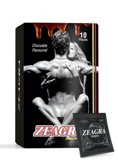 Zeagra Dotted Condoms - Chocolate Flavor | 10 Pcs Box