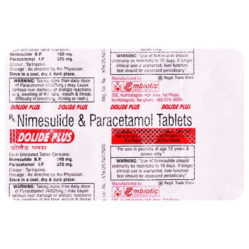 Dolide Plus 100mg/325mg Tablet Dolide Plus 100mg/325mg Tablet