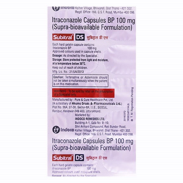 Subitral DS 100mg Capsule Subitral DS 100mg Capsule