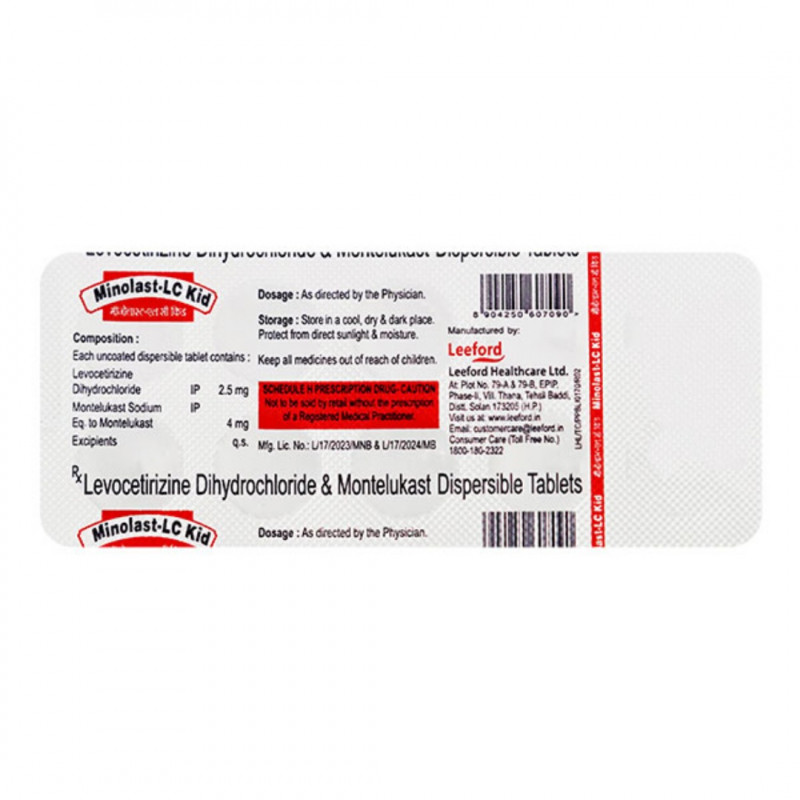 Minolast Kid 2.5mg/4mg Tablet Minolast Kid 2.5mg/4mg Tablet