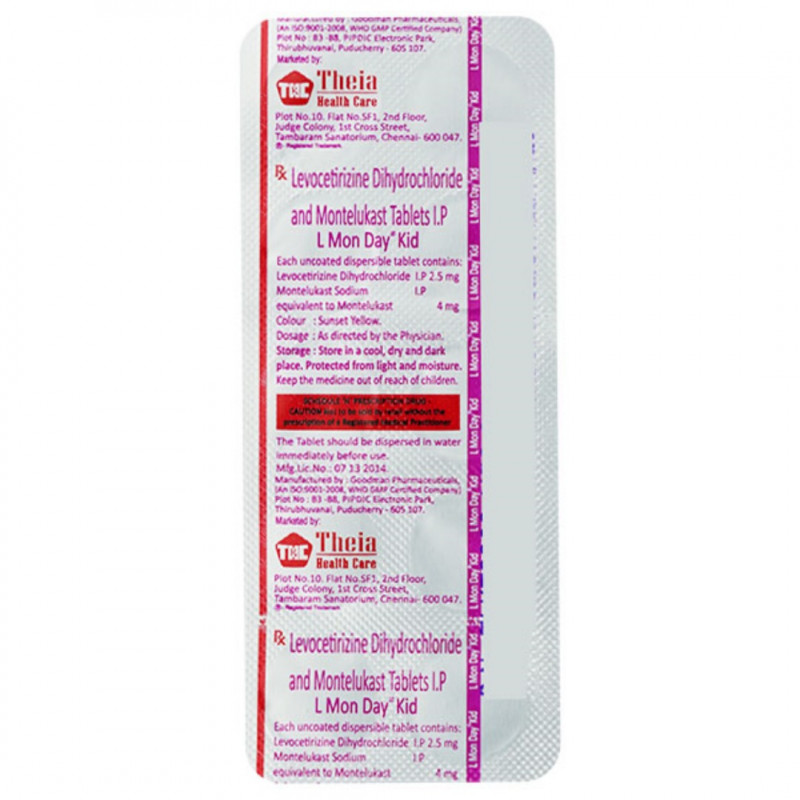 L Monday Kid 2.5mg/4mg Tablet