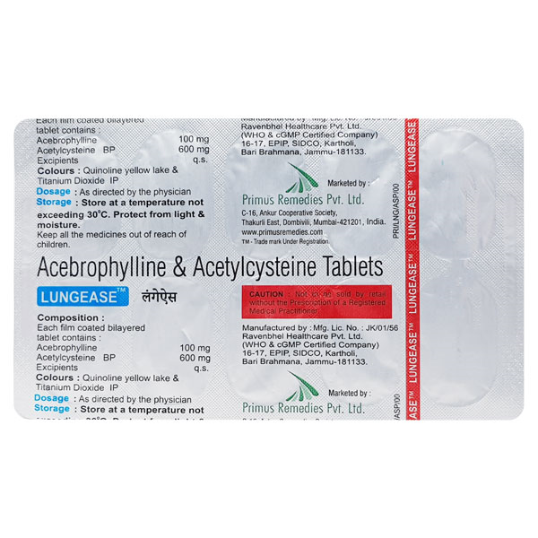 Lungease 100mg/600mg Tablet Lungease 100mg/600mg Tablet