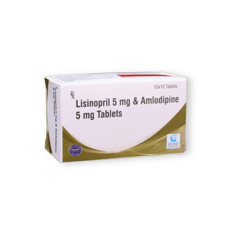 Genericart Amlodipine+Lisinopril 5mg/5mg Tablet Genericart Amlodipine+Lisinopril 5mg/5mg Tablet