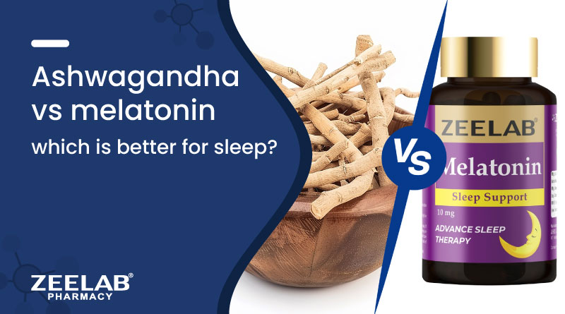 image of ashwagandha & melatonin for better sleep and stress