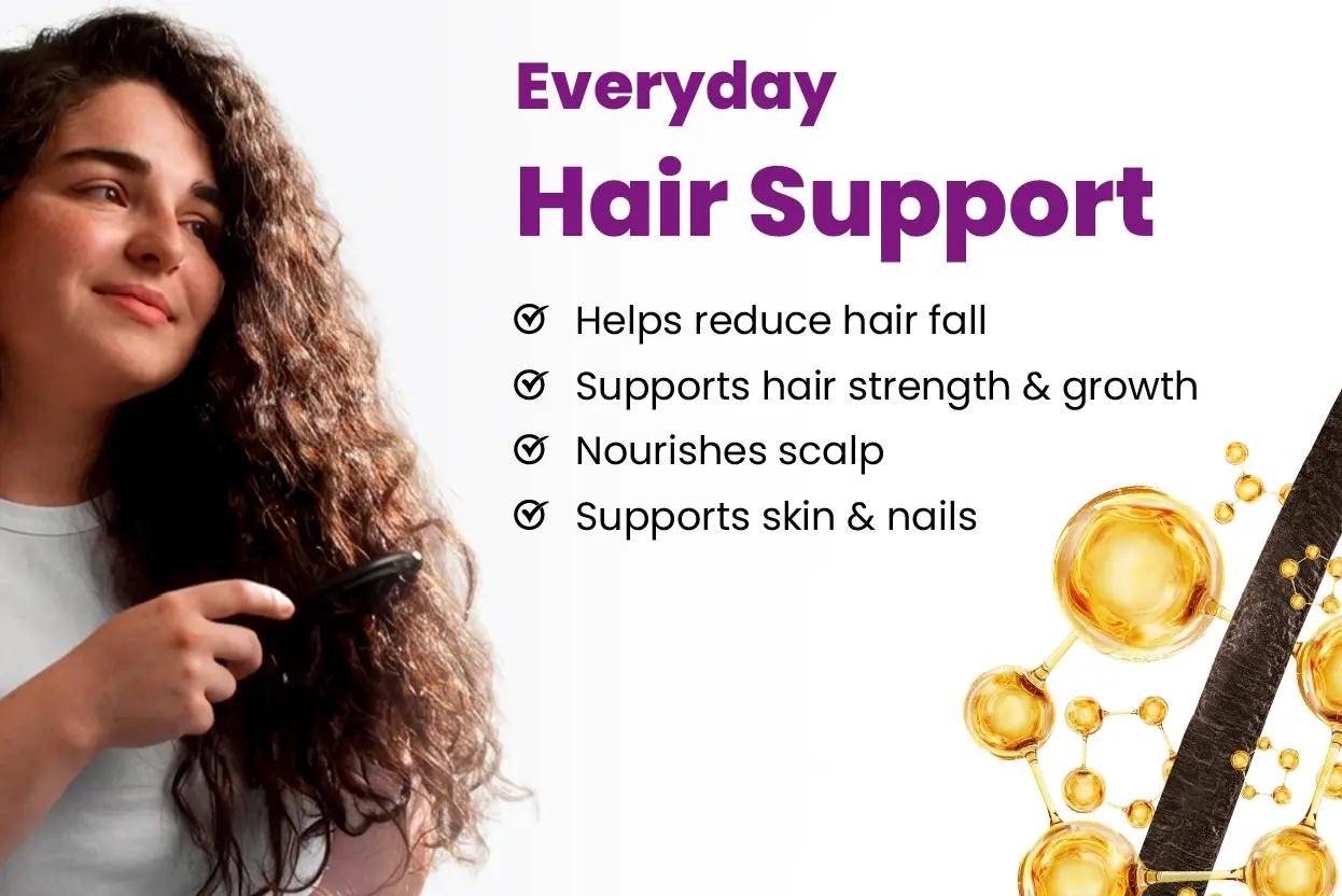 Daily hair nutrition to support hair strength and growth