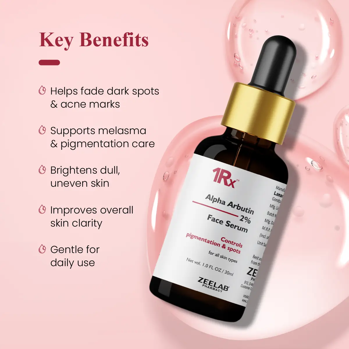 1RX Alpha Arbutin 2% Face Serum 30ml