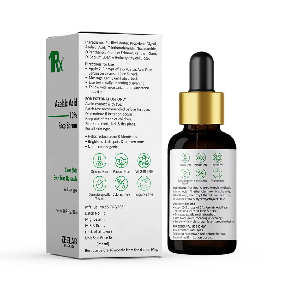 1RX Azelaic Acid 10% Face Serum 30ml