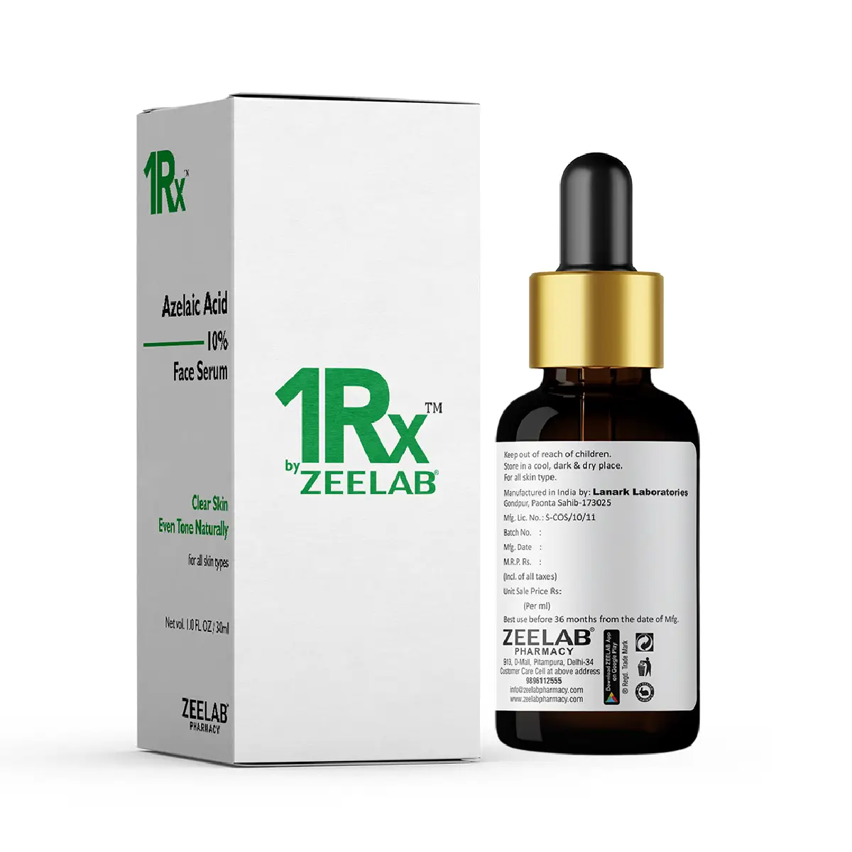 1RX Azelaic Acid 10% Face Serum 30ml