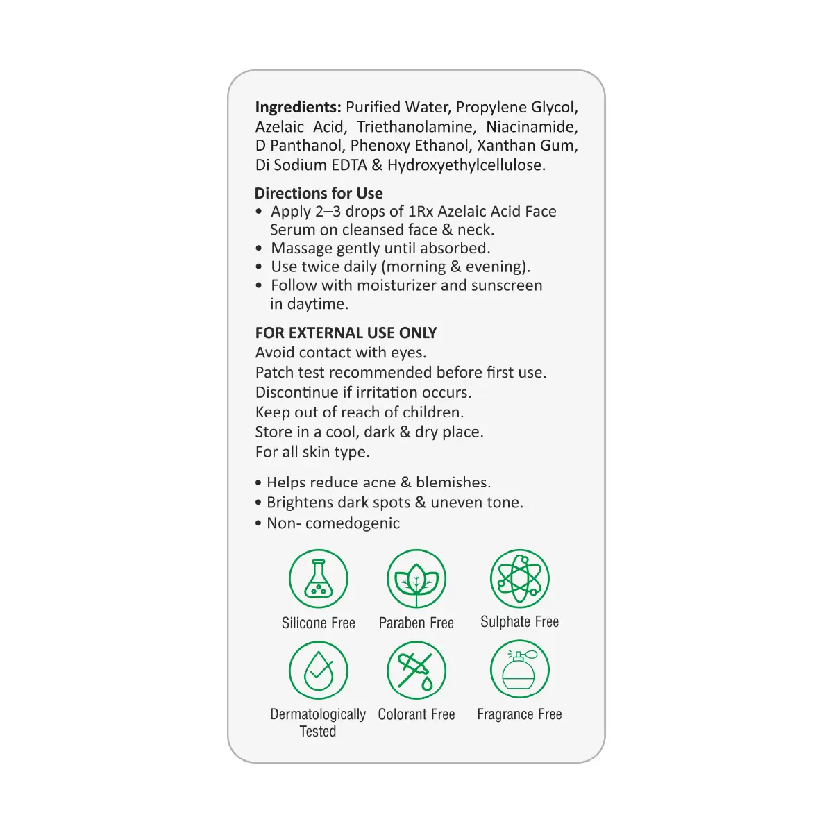 1RX Azelaic Acid 10% Face Serum 30ml