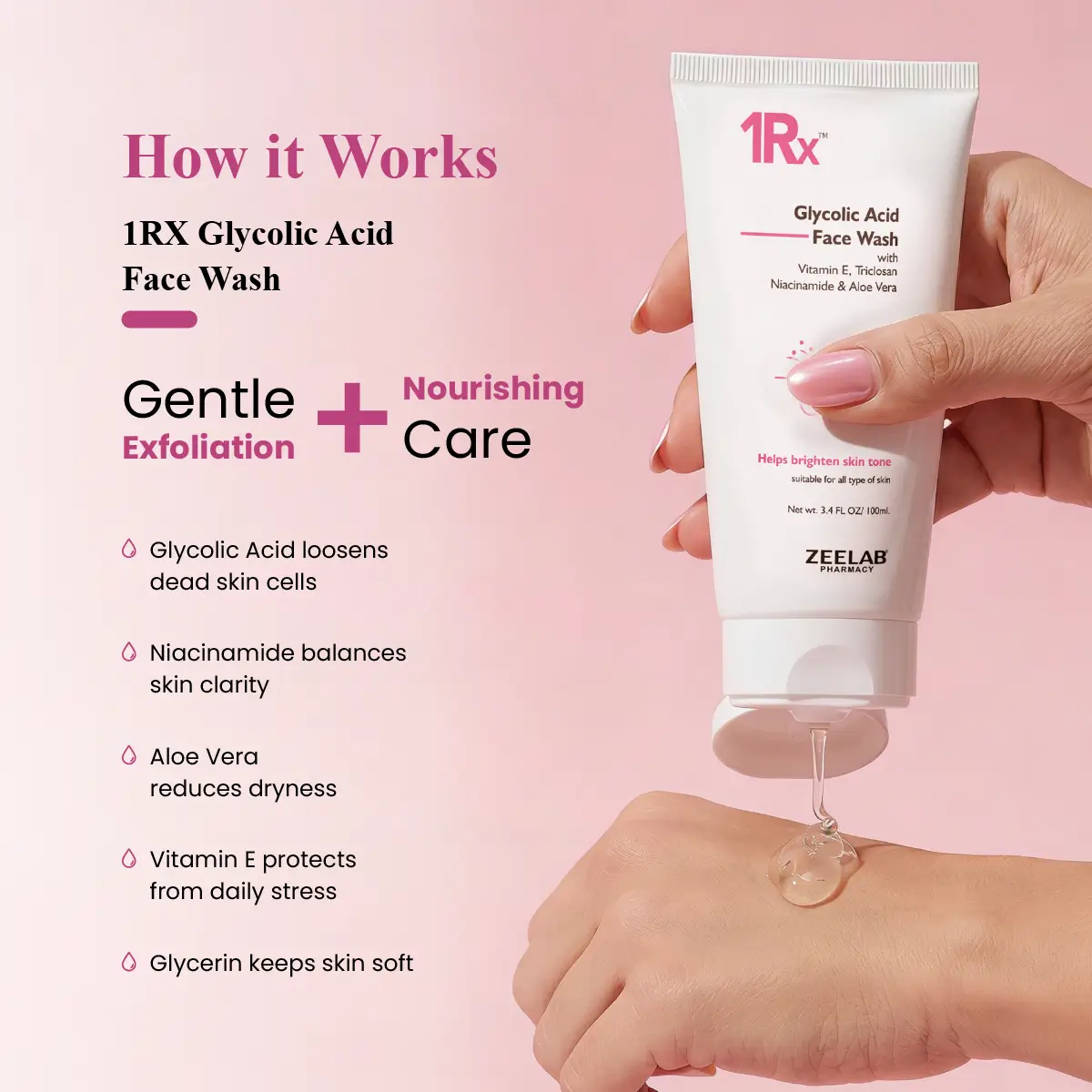 1RX Glycolic Acid Face Wash 100gm