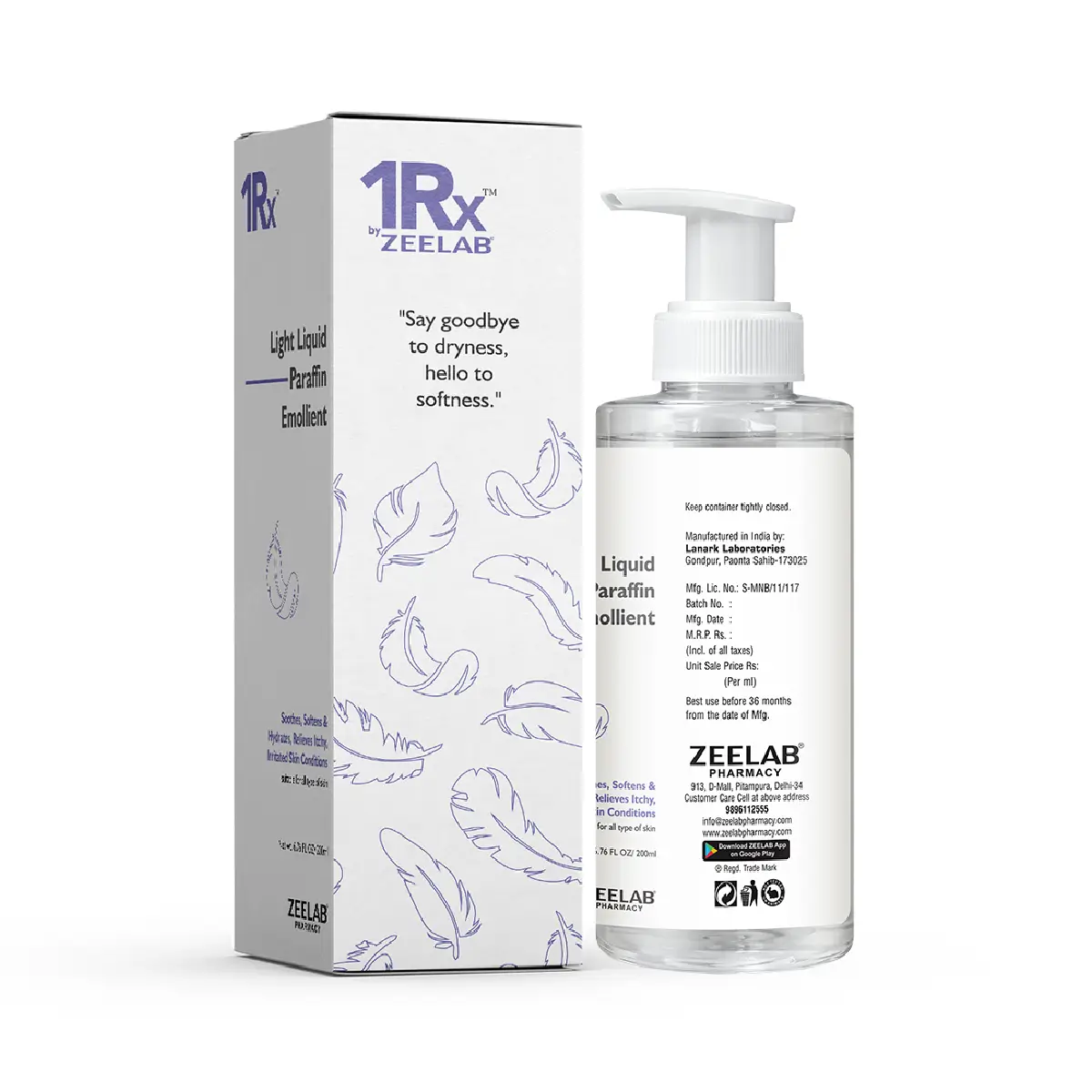 1RX Light Liquid Paraffin Emollient 200ml