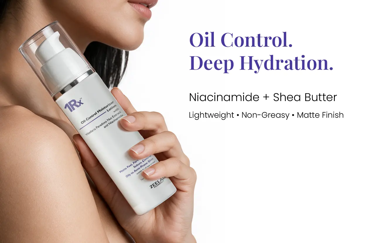 oil control moisturizer lotion with niacinamide and shea butter for oily skin