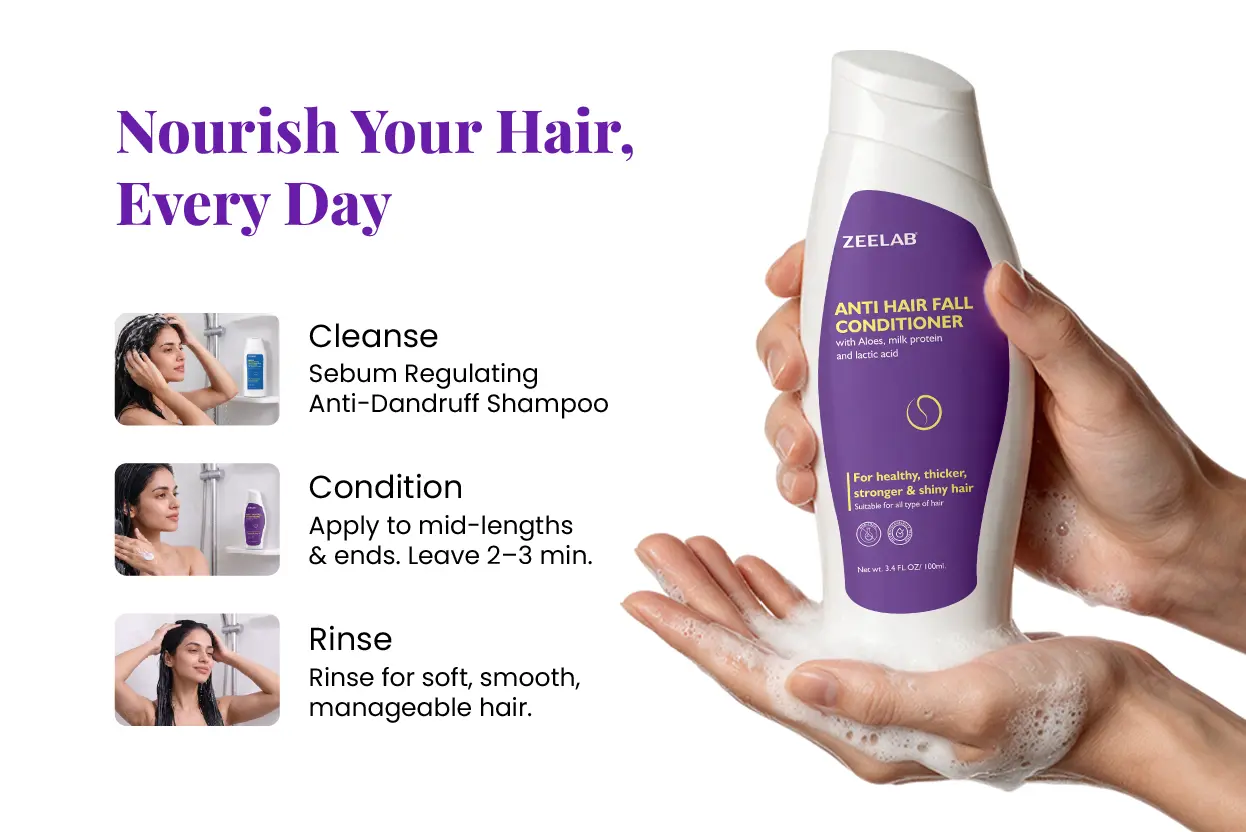zeelab anti hair fall conditioner hair care routine