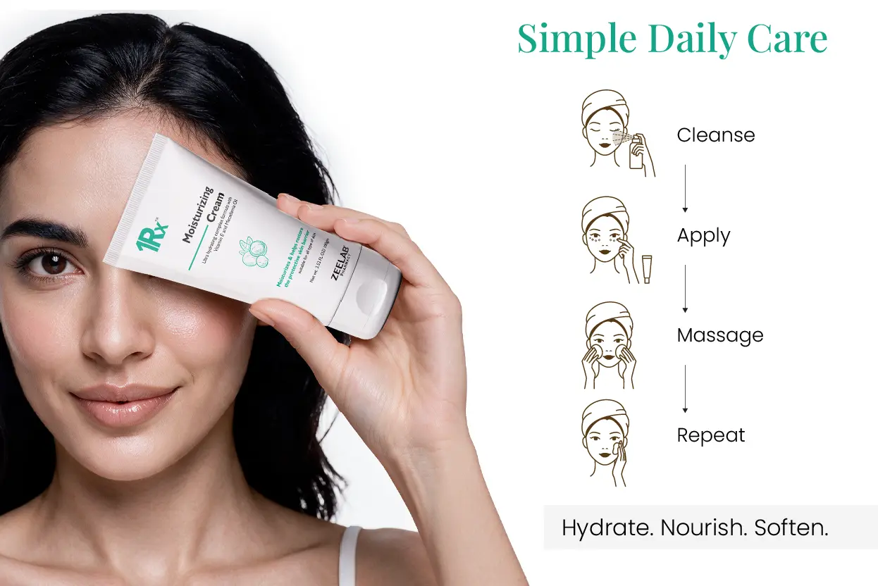 moisturizing cream for daily face and body care with non-greasy feel