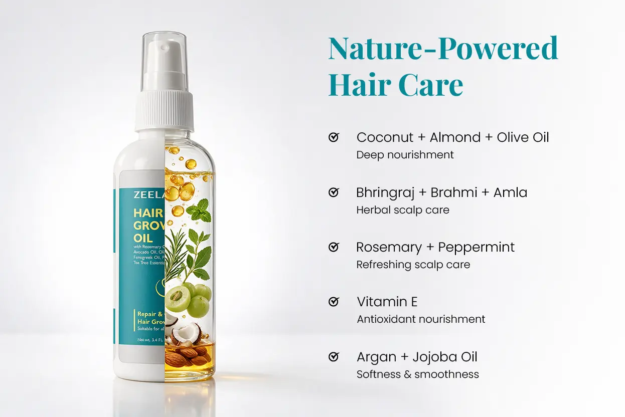 zeelab hair growth oil with natural oils and herbs