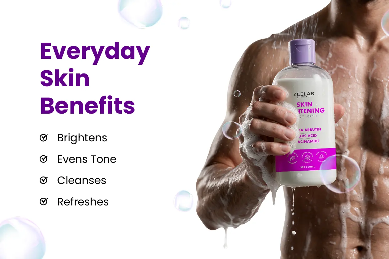zeelab kojic acid skin lightening body wash