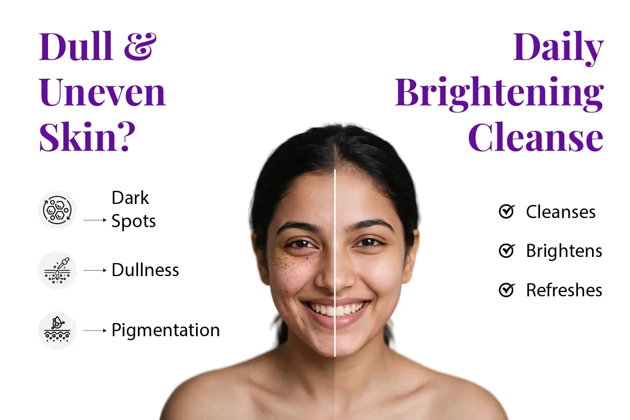 kozee kojic acid 1% face wash for dull and uneven skin tone