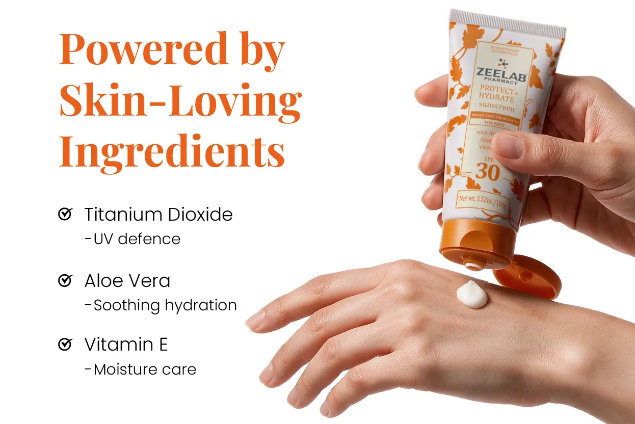 zeelab spf 30 sunscreen with aloe vera vitamin e