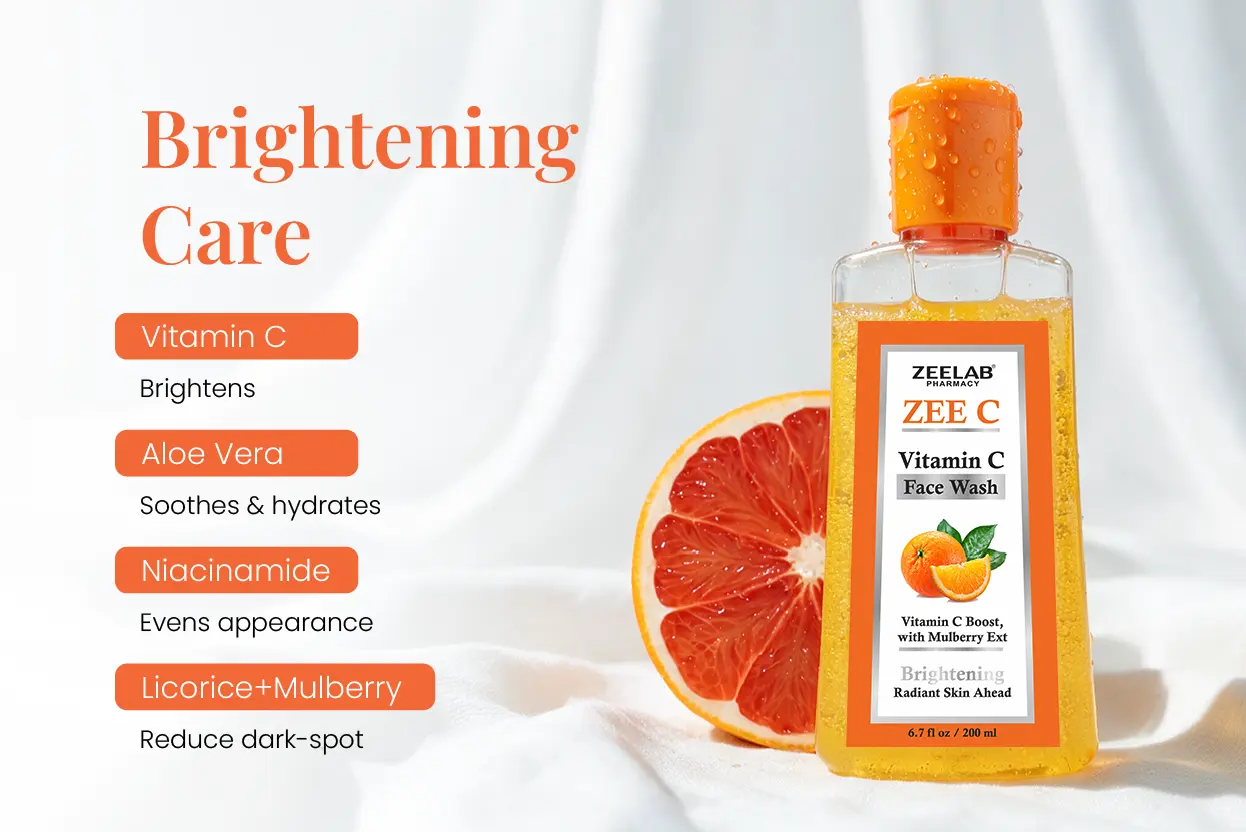 man using zee c vitamin c face wash for clean skin