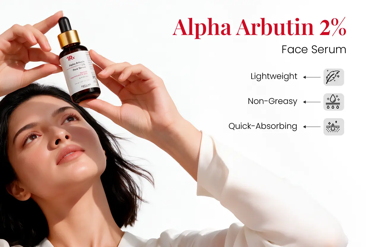 alpha arbutin 2% face serum for dark spots and pigmentation