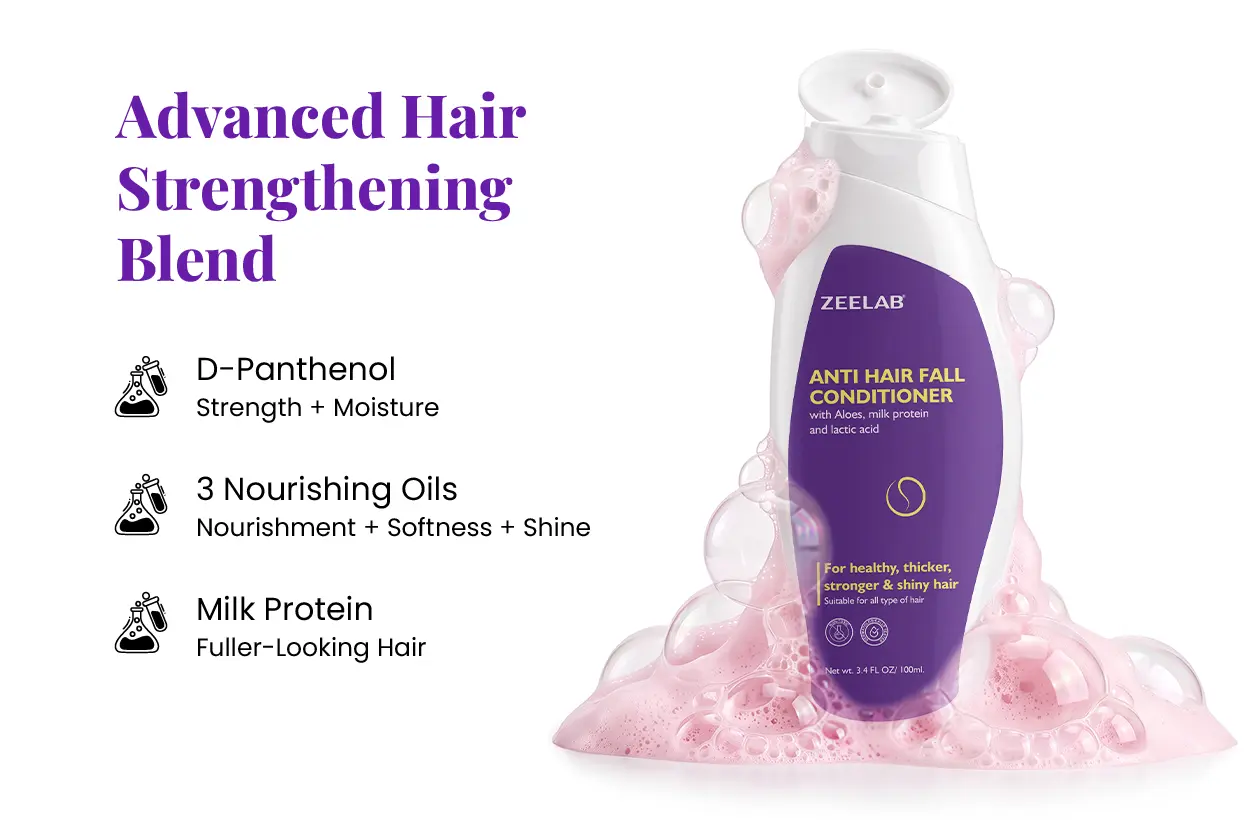 zeelab anti hair fall conditioner with d-panthenol and milk protein