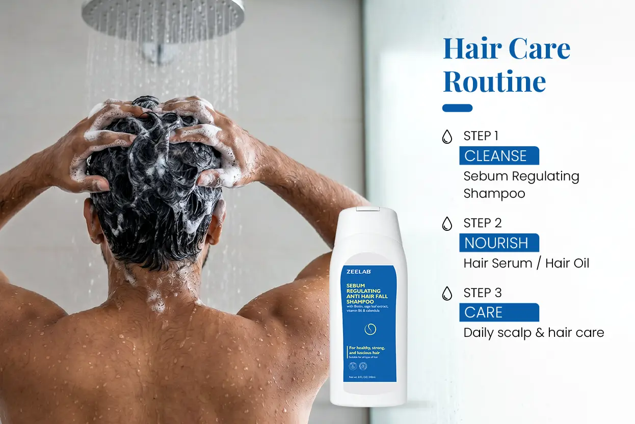 zeelab sebum regulating anti hair fall shampoo
