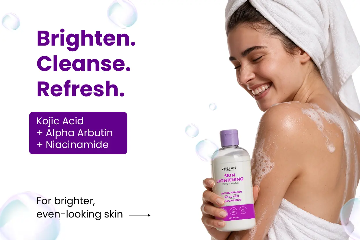 zeelab kojic acid body wash for glowing skin