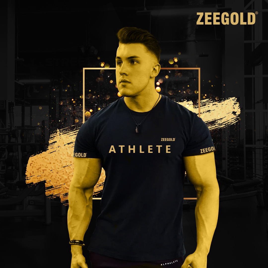 ZEEGOLD Men's Round Neck Cotton T Shirt | Men's Gym Regular Fit Half Sleeve T Shirt