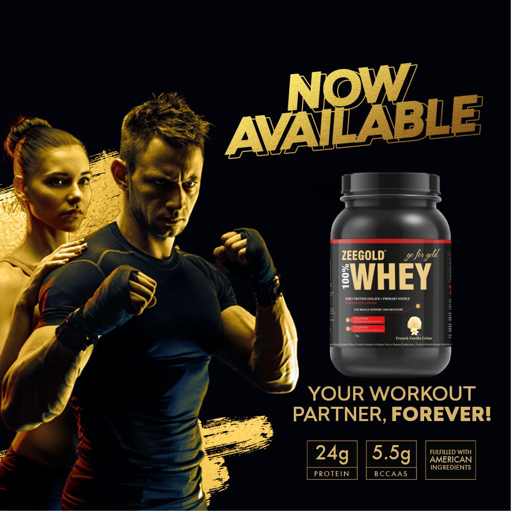 ZEEGOLD 100% Whey Protein Isolate Powder French Vanilla Creme Flavour