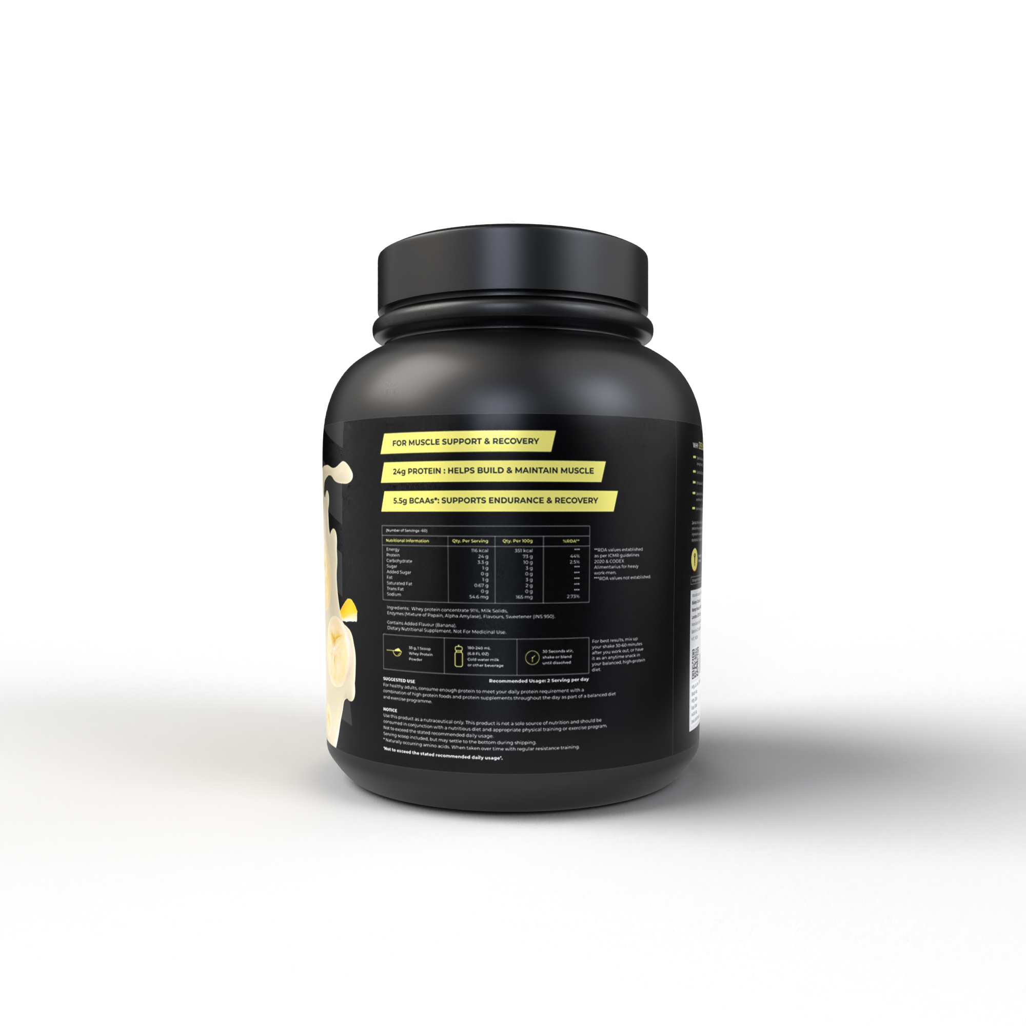 Zeelab Athlete 100% Whey Protein 2 kg (4.4 lb) Banana Shake