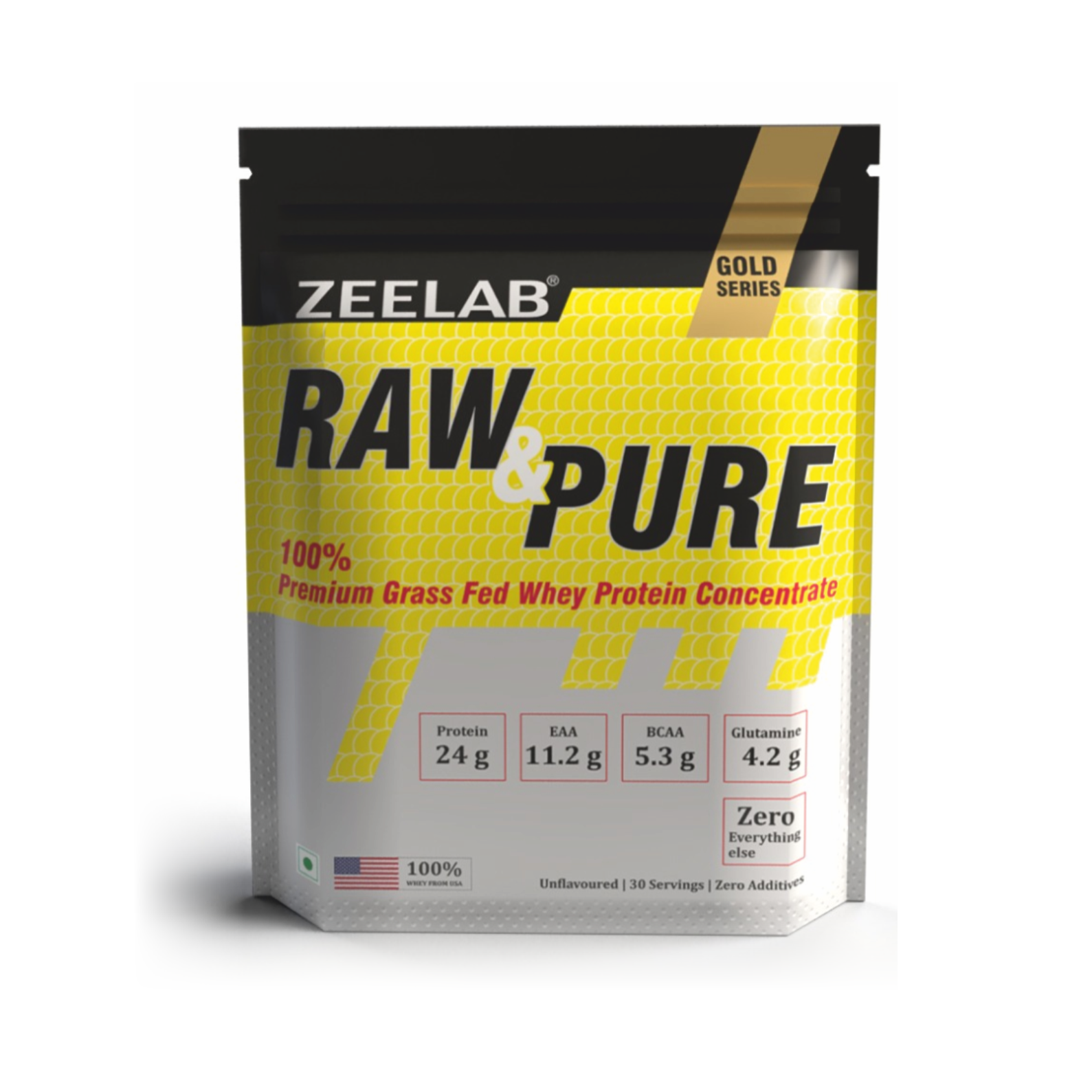 Zeelab Raw and Pure Whey Protein Concentrate 910 g (2 lb)