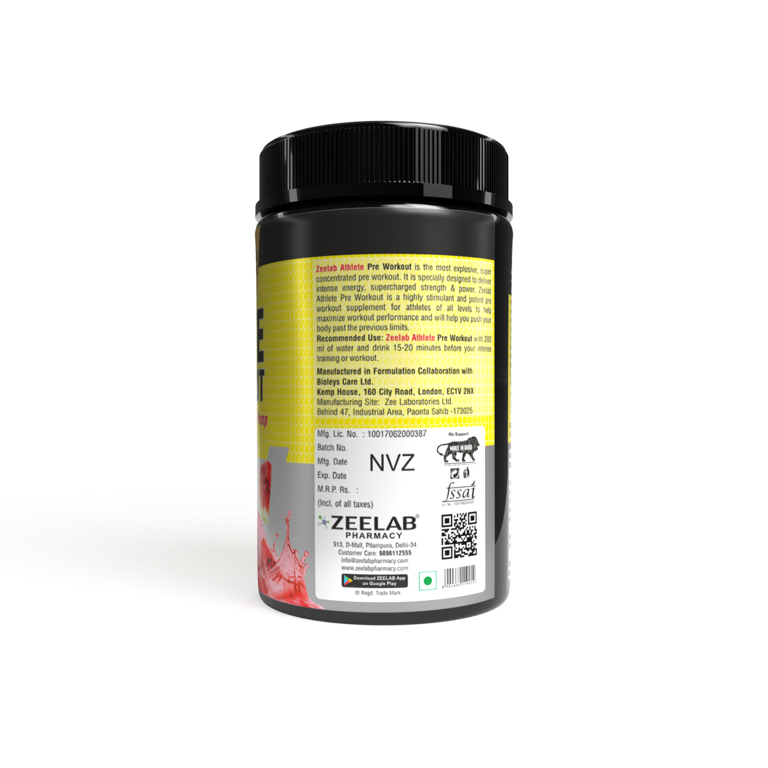 Zeelab Athlete Pre Workout 360 g (0.79 lb) Watermelon