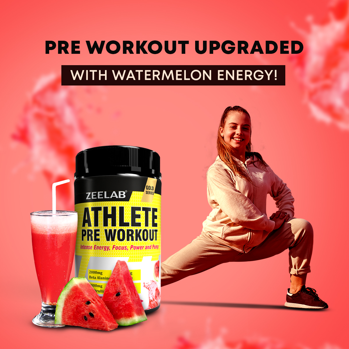 Zeelab Athlete Pre Workout 360 g (0.79 lb) Watermelon