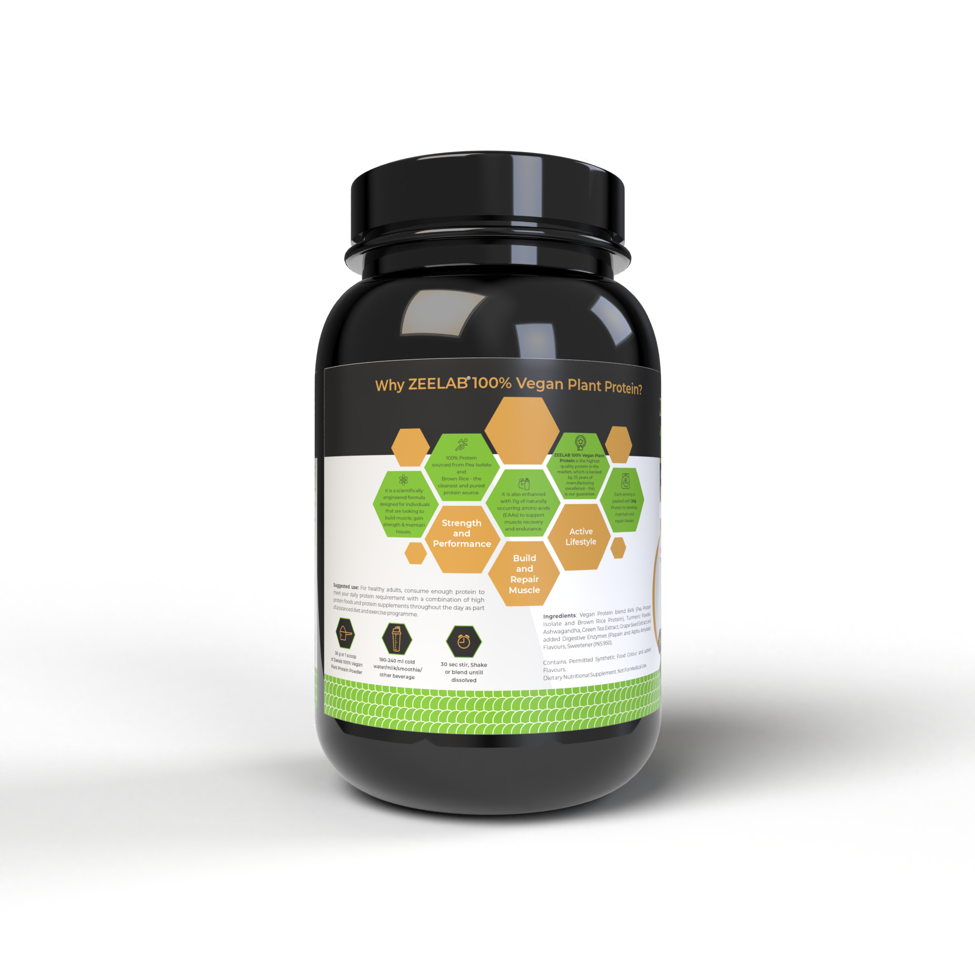 ZEELAB 100% Vegan Plant Protein Vanilla Ice Cream 2.2lb