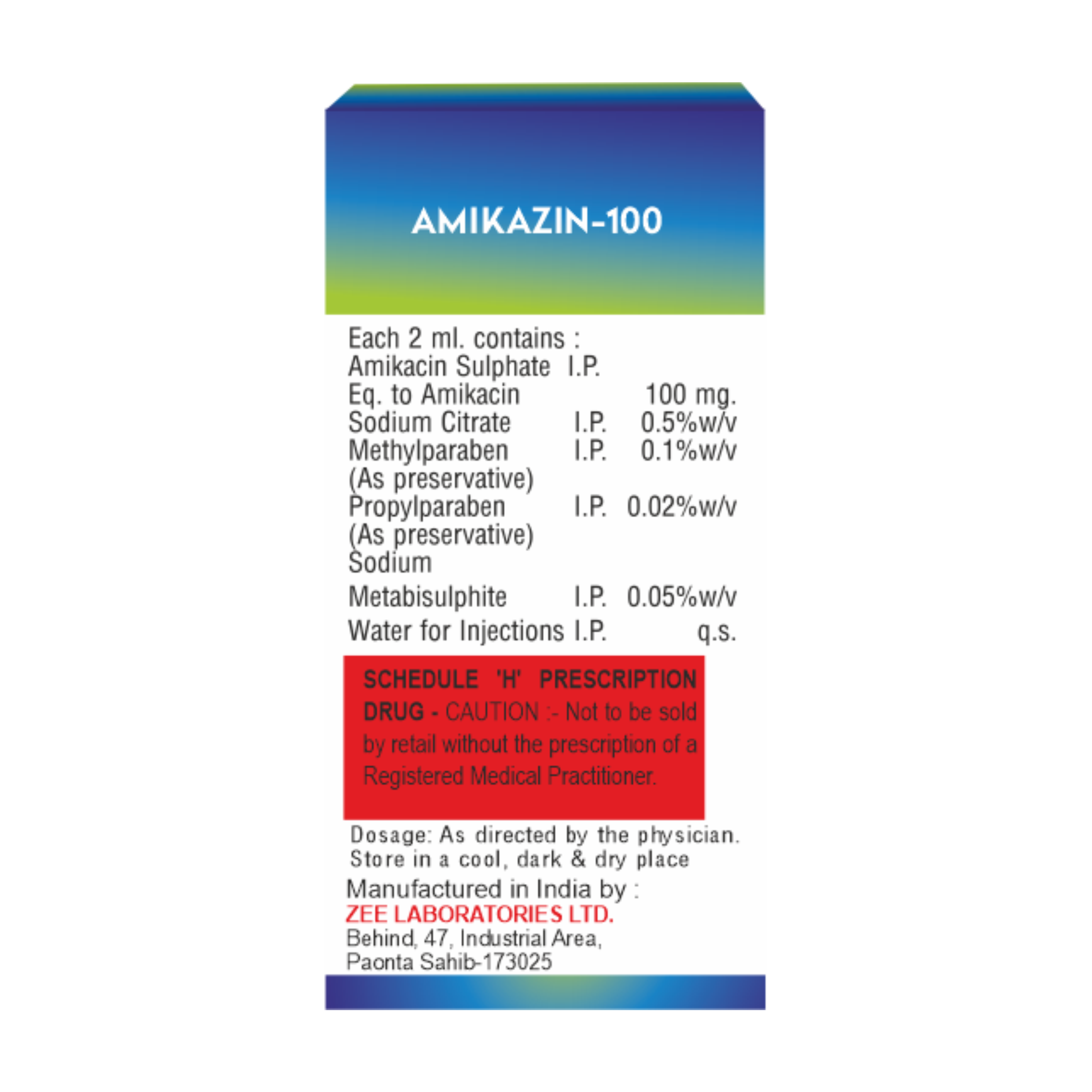 Amikazin 100 Antibiotic Injection