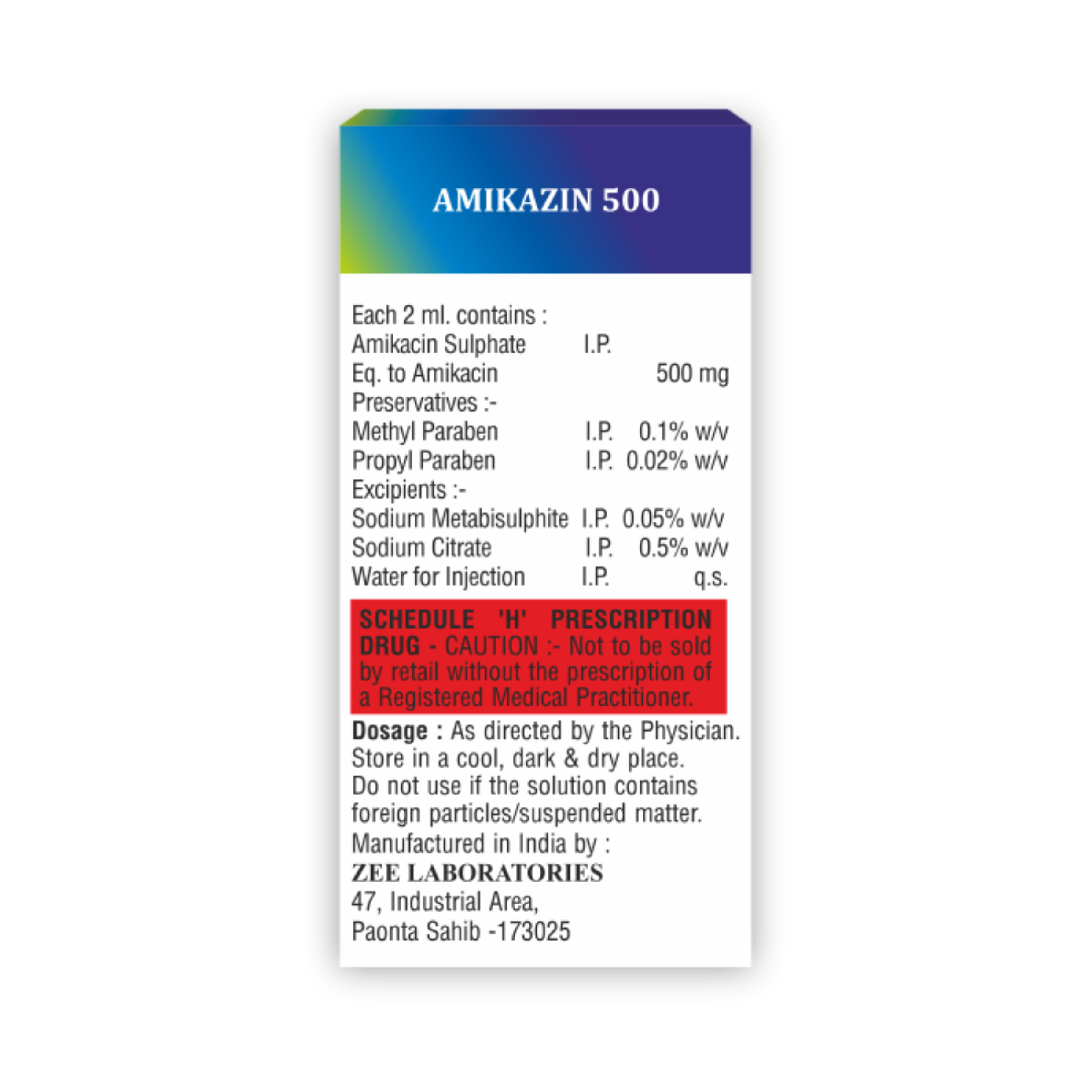Amikazin 500 Antibiotic Injection
