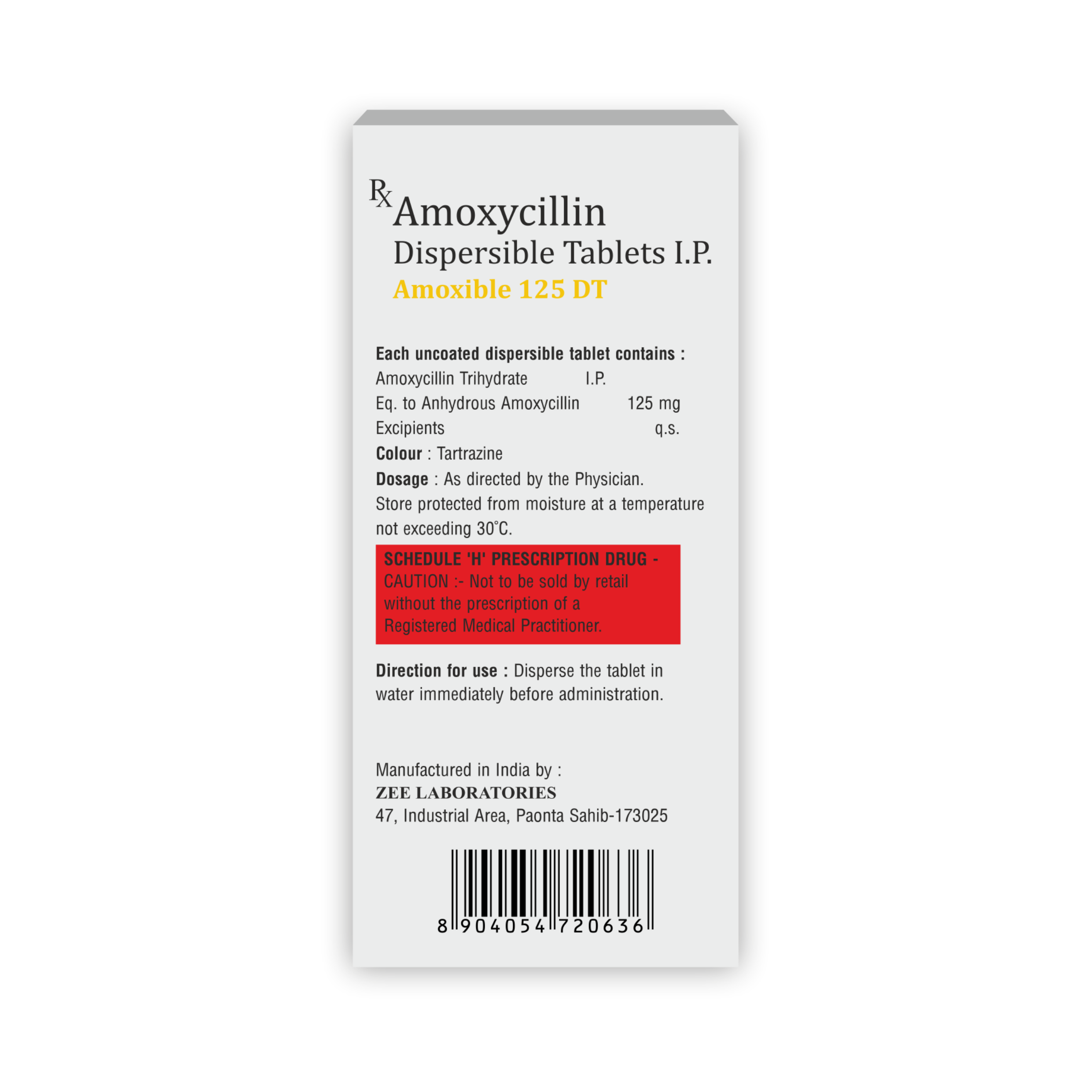 Amoxible 125 DT Antibiotic Tablet