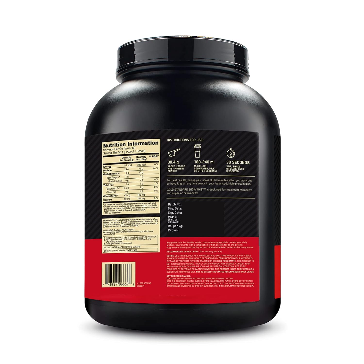 Optimum Nutrition (ON) Gold Standard Whey Protein Double Rich Chocolate 2.5 kg