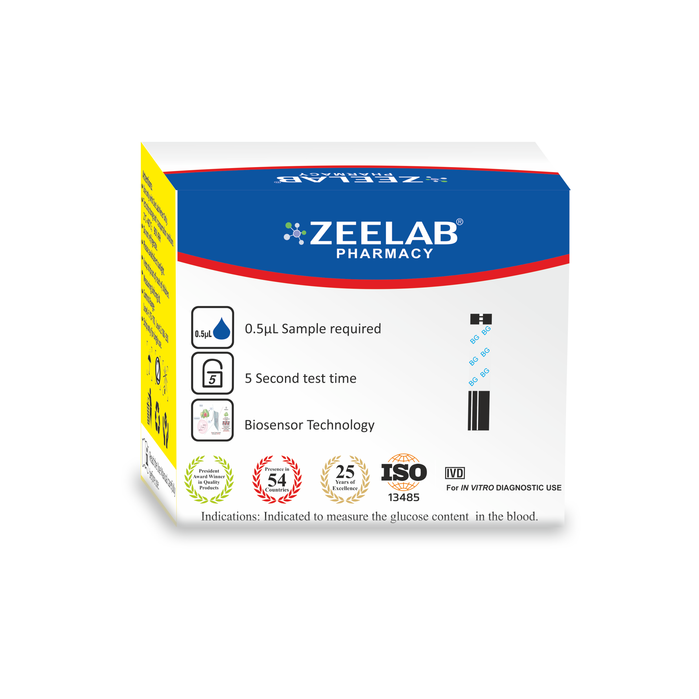 ZEELAB Blood Glucose Test Strip