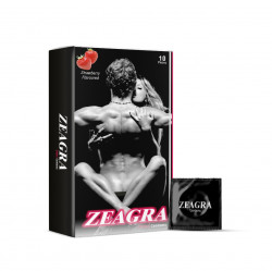 Zeagra Dotted Condoms - Strawberry Flavour | 10 Pcs Box