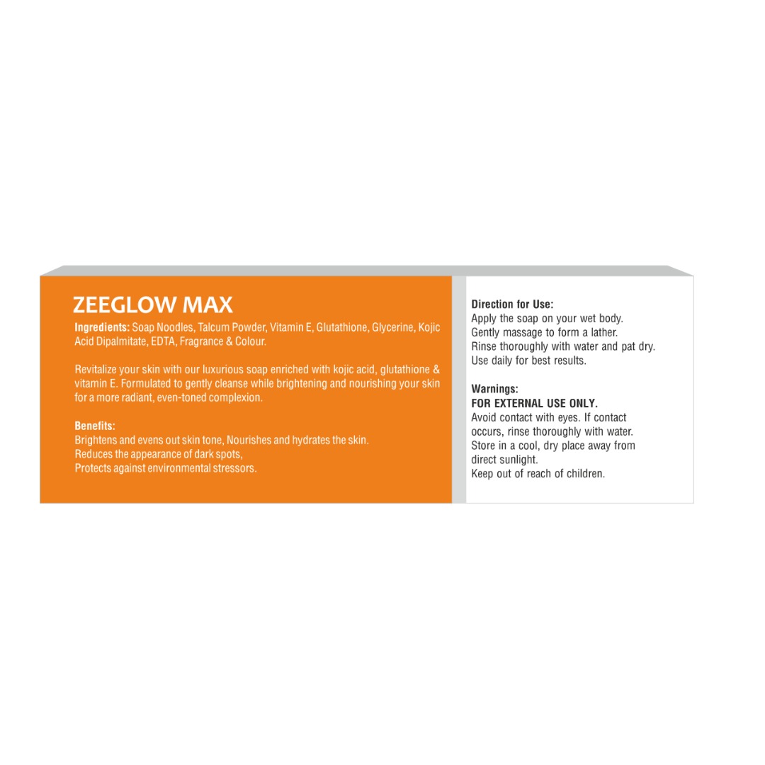 Zeeglow Max Kojic Acid and Glutathione Soap​ with Vitamin E 