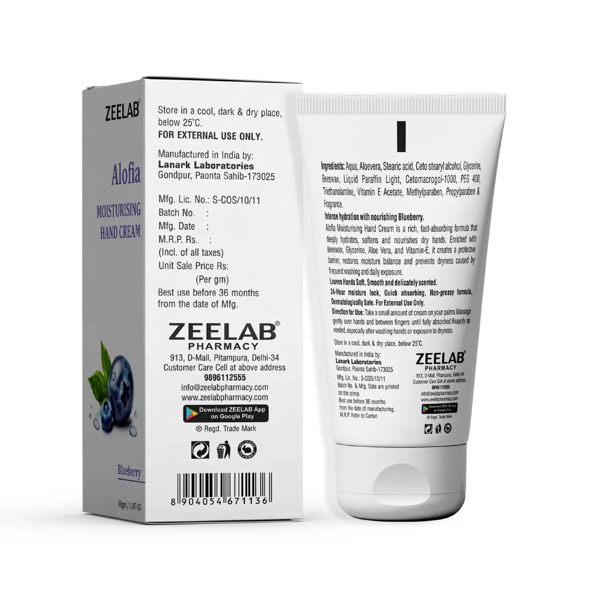 ALOFIA Moisturising Hand Cream &ndash; Blueberry