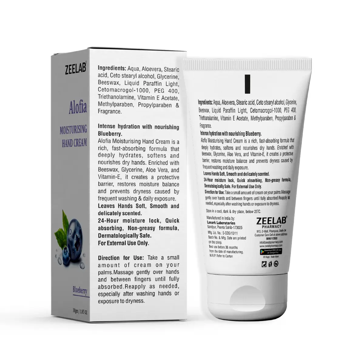 ALOFIA Moisturising Hand Cream &ndash; Blueberry