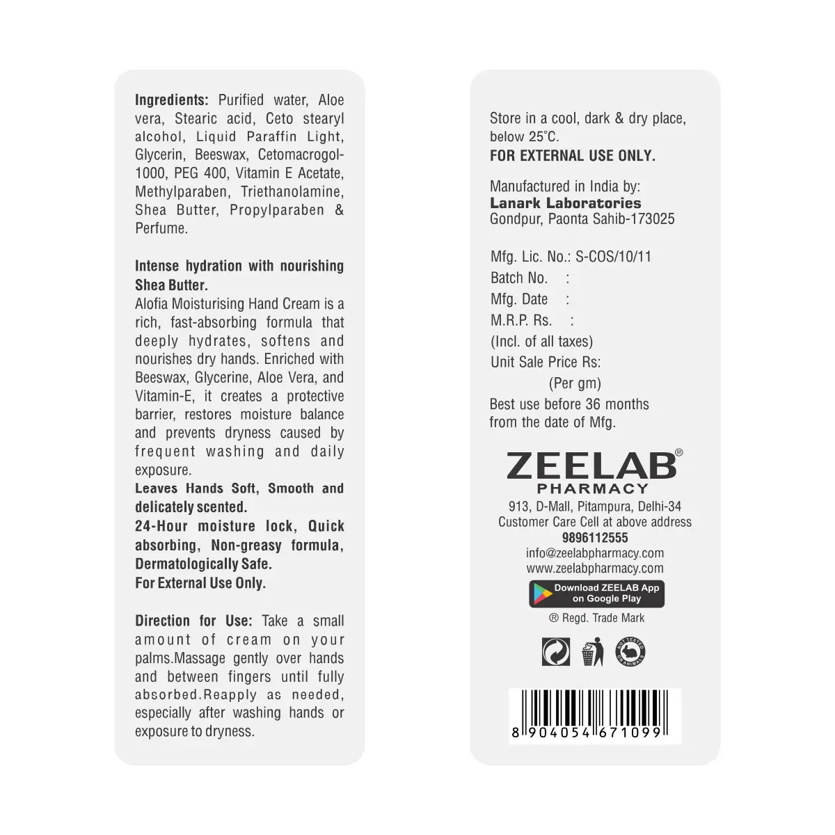 ALOFIA Moisturising Hand Cream &ndash; Sheabutter