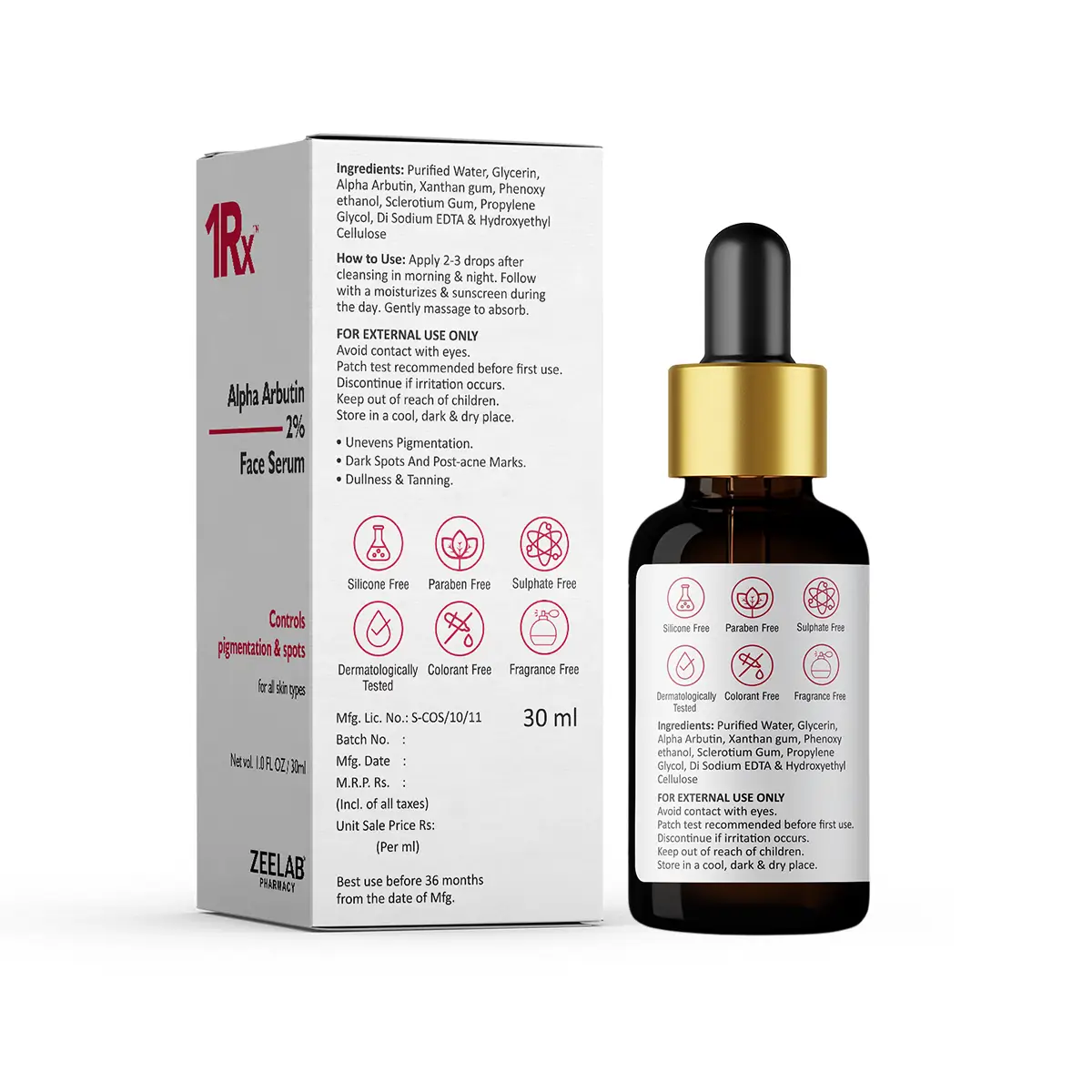 1RX Alpha Arbutin 2% Face Serum 30ml